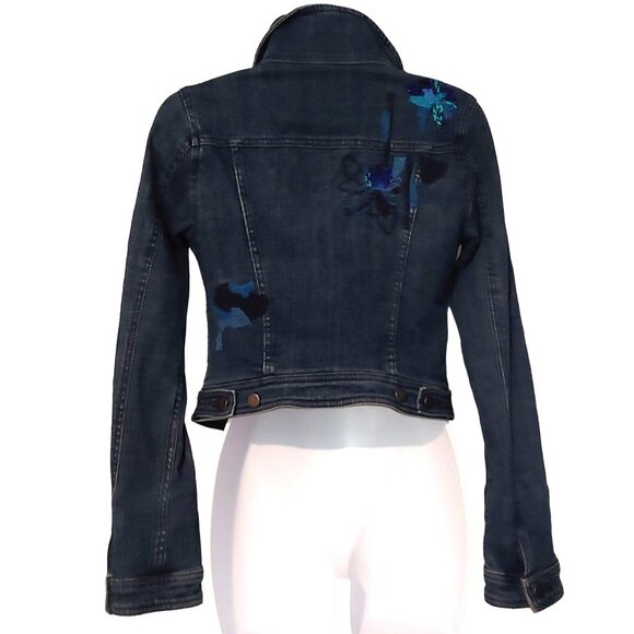 Pilcro & The Letterpress Beaded Embroidered Blingy Jean Denim Jacket XS - Picture 2 of 16